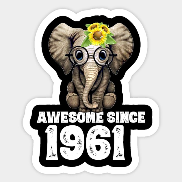 Awesome since 1961 59 Years Old Bday Gift 59th Birthday Sticker by DoorTees